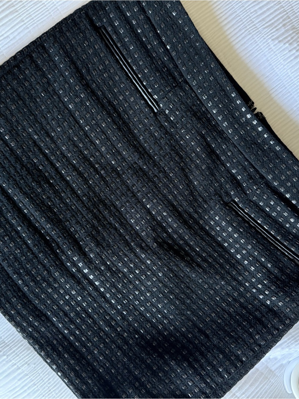 GAP Black Mini Skirt with Woven Textured Accents